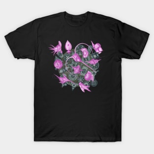 Ernst Haeckel Pink Peridinea on Cerulean  Diatoms T-Shirt